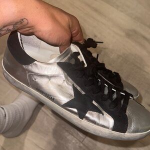 Silver black golden goose shoes worn few times limited edition size 43